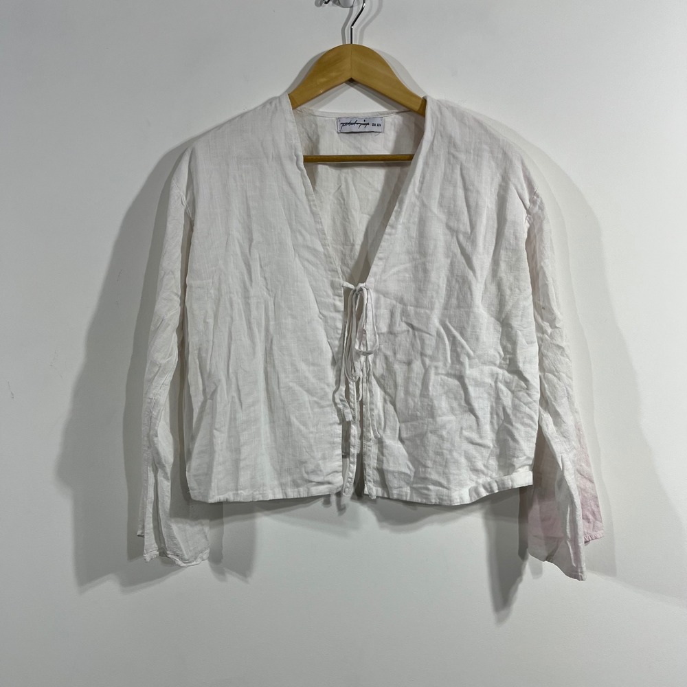 Petal + Pup Dainty Y2K Festival Cotton Tie Front‎ Cropped Top Womens Meidum FLAW